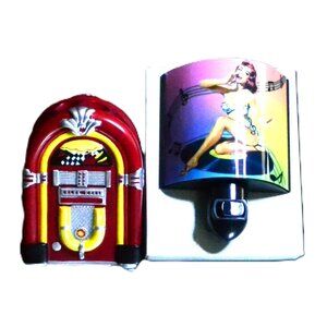 Retro Design Bathroom Accesories Jukebox Toothbrush Holder Singer Nightlight